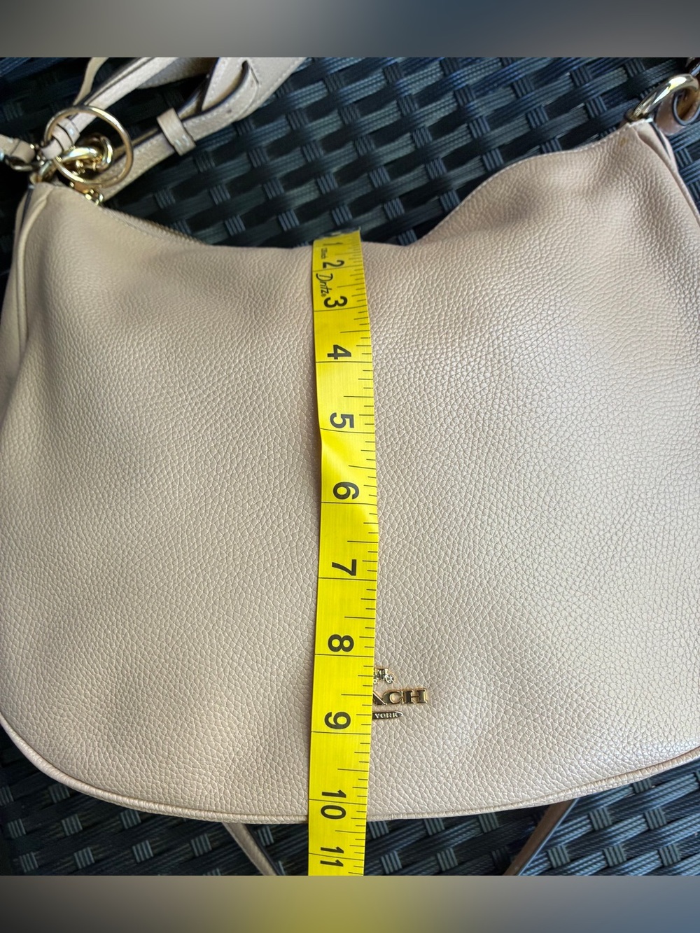COACH BAG,Coach Pebbled Leather Hobo Bag in Light Beige - Picture 4 of 16